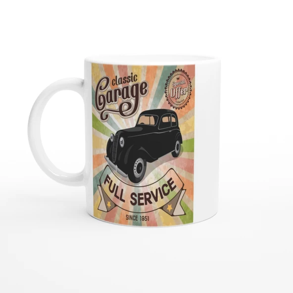 Retro Full Service Garage Kupa Bardak ürün görseli 1