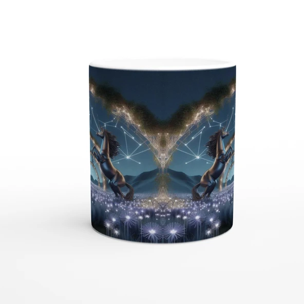 Yay Burcu Baskılı Kahve Kupası - Ay ışığında Zodyak Bahçesi Vs2 - Resim 2