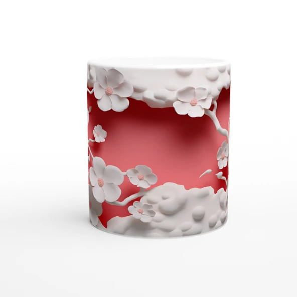 Mercan Çiçekleri ve Dalgalar Su Altı Temalı Kupa Bardak - 2