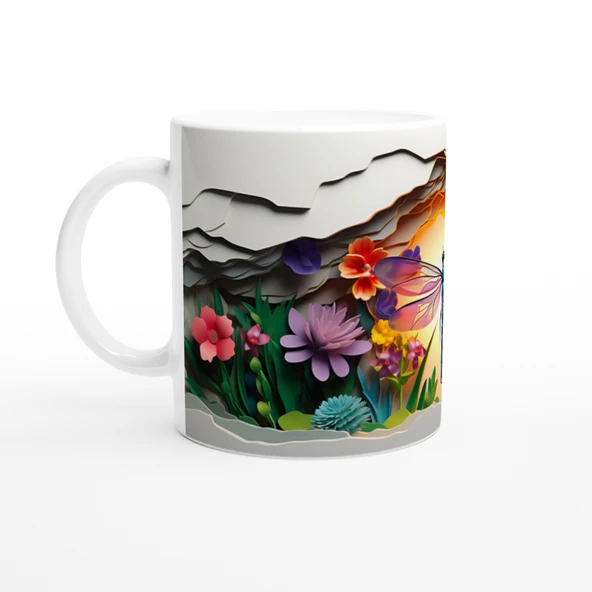 Güneşin Işığında Parlayan Yusufçuk Temalı Baskılı Kupa Bardak - Resim 2