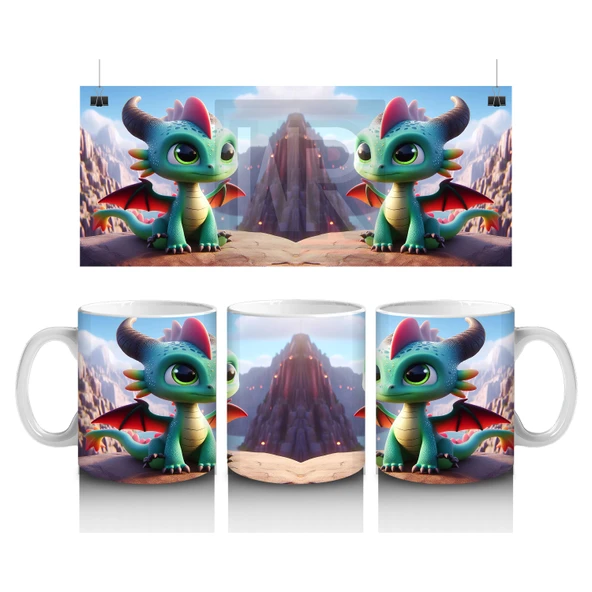 Çocuklara Sütü Sevdiren Ateş Tepesi Bebek Ejderha Kupa Bardak