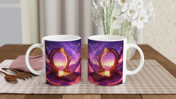 Yay Burcu Baskılı Kahve Kupası - Elementsel Doğa Krallığı Temalı Vs4 - Resim 5