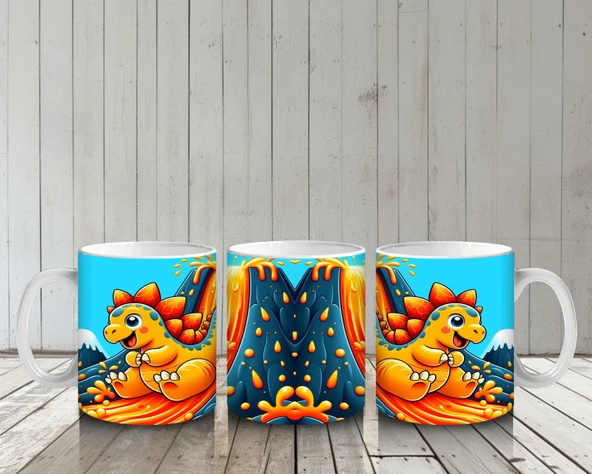 Çocuklara Sütü Sevdiren Dinozor Kaydırak Keyfi Kupa Bardak - 6