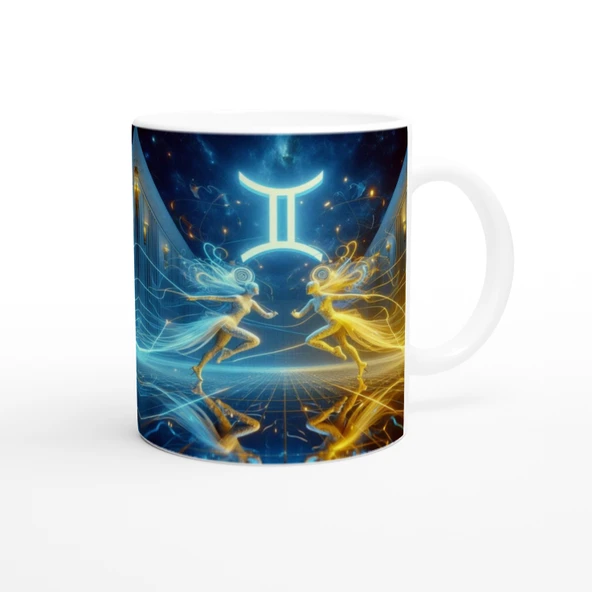 İkizler Burcu Baskılı Kahve Kupası - Zodyak Maskeli Balo Vs4 - Resim 3