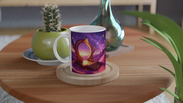 Yay Burcu Baskılı Kahve Kupası - Elementsel Doğa Krallığı Temalı Vs4 - Resim 4