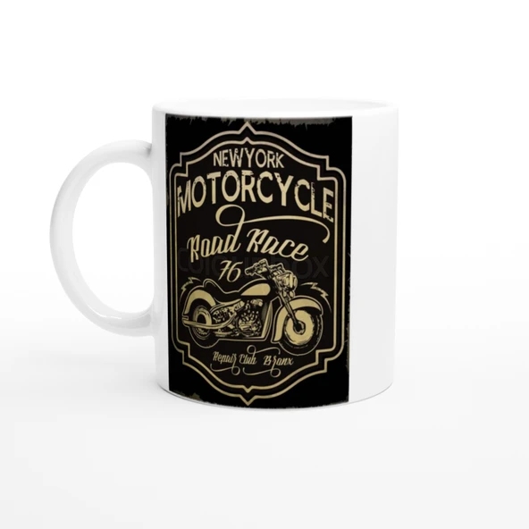 New York Road Race Motosiklet Tasarımlı Kupa Bardak