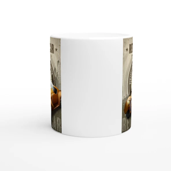 Retro Araba Işıltılı Vintage Tarz Kupa Bardak - Resim 3