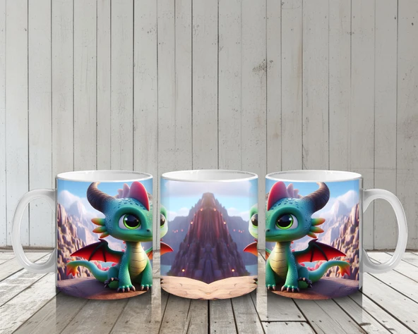 Çocuklara Sütü Sevdiren Ateş Tepesi Bebek Ejderha Kupa Bardak - 6