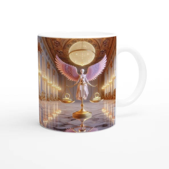 Terazi Burcu Baskılı Kahve Kupası - Zodyak Maskeli Balo Vs4 - Resim 3