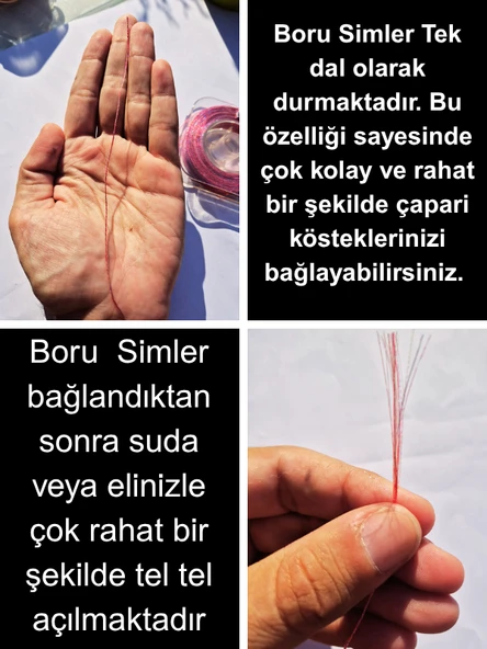 Eagenset Hazır Çapari Kombini Boru Sim Ultraviyole Uv Neon Kırmızı Makarada - Resim 6