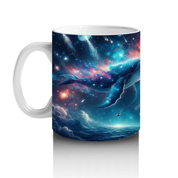 Çocuklara Sütü Sevdiren Galaktik Balina Dansı Kupa Bardak - 2