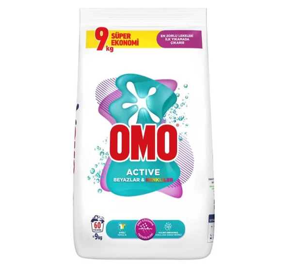 Omo Beyazlar ve Renkliler İçin Toz Çamaşır Deterjanı 9 KG ürün görseli 1