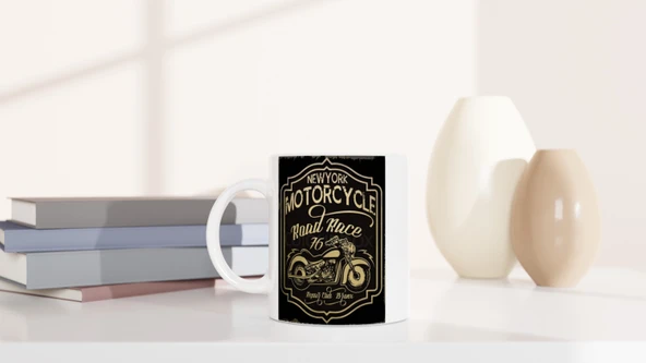 New York Road Race Motosiklet Tasarımlı Kupa Bardak - 5