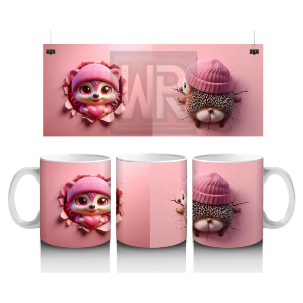 Çocuklara Sütü Sevdiren Neşeli Şapkalı Sincap Kupa Bardak ürün görseli 1