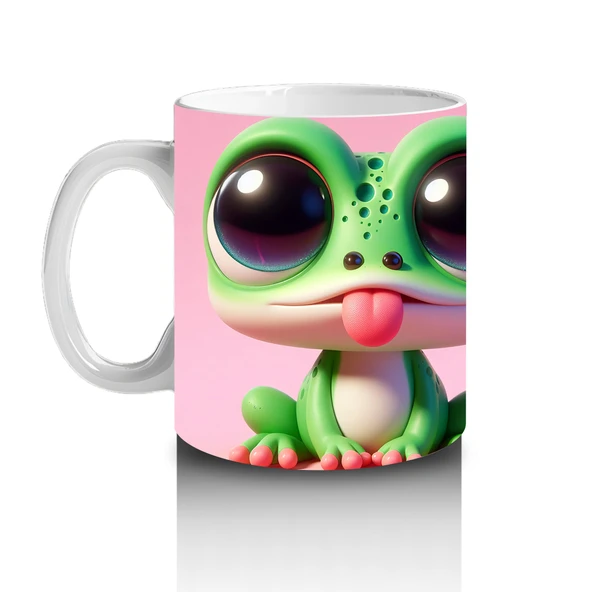 Çocuklara Sütü Sevdiren Neşeli Kurbağa Kupa Bardak - 2