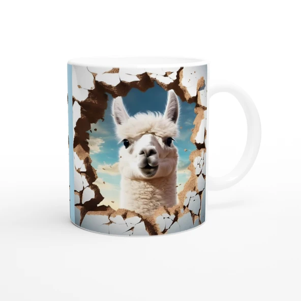 Gökyüzü Temalı Lama Baskılı Kupa Bardak - 3