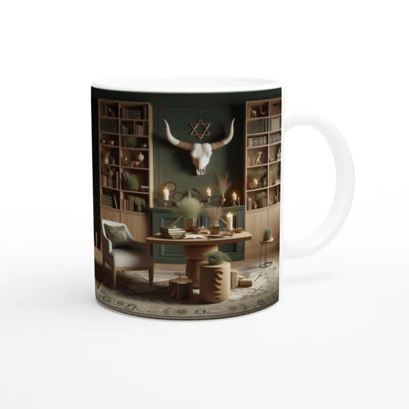 Boğa Burcu Baskılı Kahve Kupası - Zodyak Kütüpanesi Vs3 - Resim 3