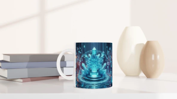 Kova Burcu Baskılı Kahve Kupası - Büyülü Kristal Mağarası Temalı Vs1 - Resim 6