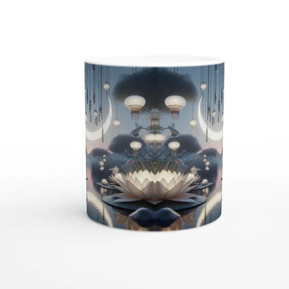 Yengeç Burcu Baskılı Kahve Kupası - Ay ışığında Zodyak Bahçesi Vs2 - Resim 2