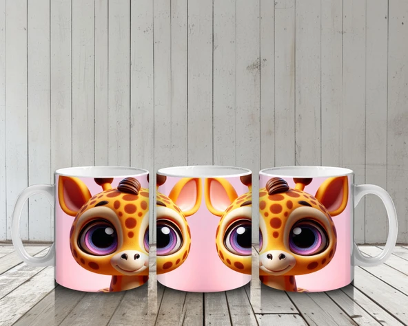 Çocuklara Sütü Sevdiren Meraklı Zürafa Keşfi Kupa Bardak - 6