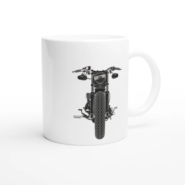 Önden Görünümlü Retro Motosiklet Baskılı Kupa Bardak - 2