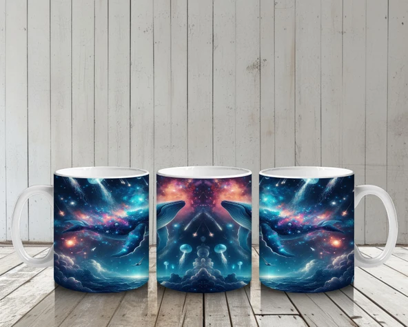 Çocuklara Sütü Sevdiren Galaktik Balina Dansı Kupa Bardak - 6