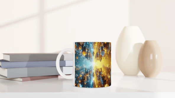 İkizler Burcu Baskılı Kahve Kupası - Büyülü Kristal Mağarası Temalı Vs1 - Resim 6