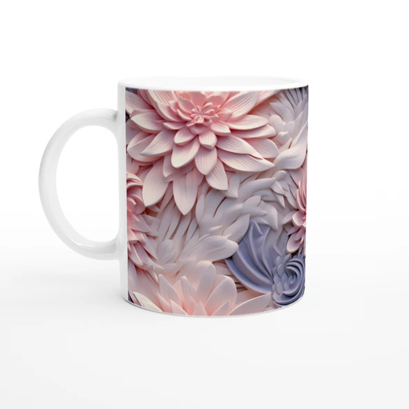 Pembe Düşler Çiçek Desenli Kupa Bardak ürün görseli 1