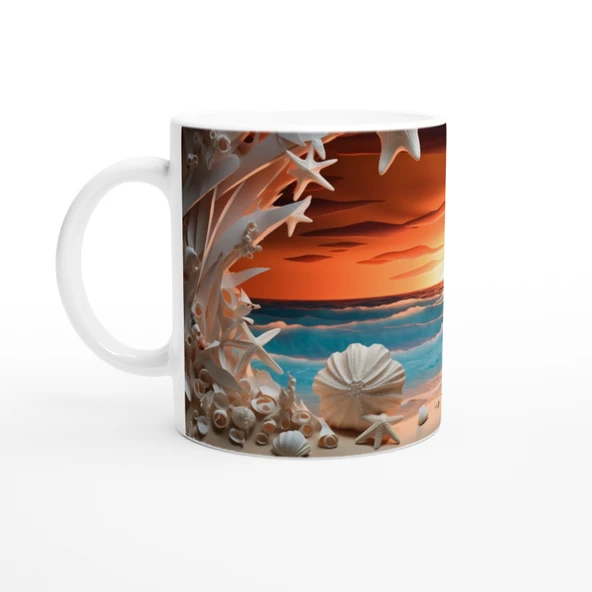 Mercan Mağarasında Gün Batımı Temalı Kupa Bardak - Resim 2