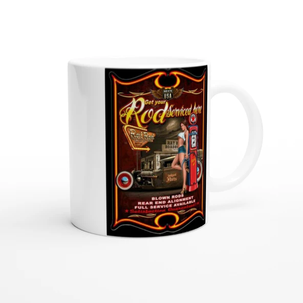 Rat Rod Roadhouse Servis Temalı Kupa Bardak - Resim 2