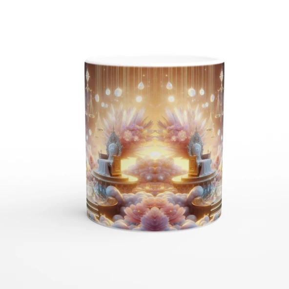 Terazi Burcu Baskılı Kahve Kupası - Elementsel Doğa Krallığı Temalı Vs4 - Resim 2