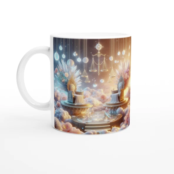 Terazi Burcu Baskılı Kahve Kupası - Elementsel Doğa Krallığı Temalı Vs4 ürün görseli 1