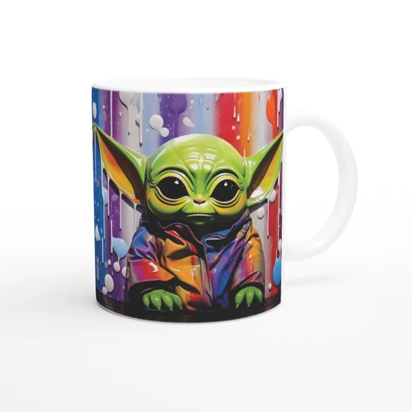 Renkli Ceketli Sevimli Yaratık Baskılı Kupa Bardak - Resim 3