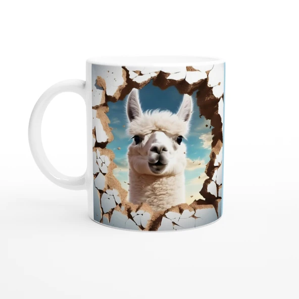 Gökyüzü Temalı Lama Baskılı Kupa Bardak