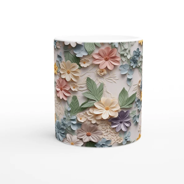 Pastel Bahar Esintisi Çiçekli Kupa Bardak - 2