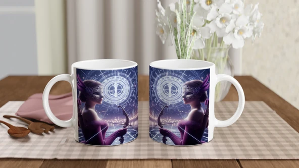 Yay Burcu Baskılı Kahve Kupası - Zodyak Maskeli Balo Vs4 - Resim 5