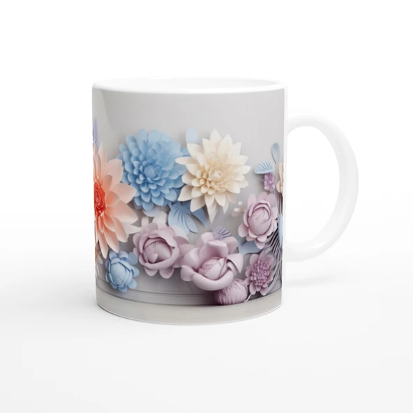 Pastel Çiçek Duvarı Kupa Bardak - Resim 3