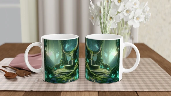 Boğa Burcu Baskılı Kahve Kupası - Elementsel Doğa Krallığı Temalı Vs4 - Resim 5