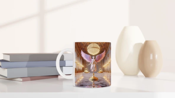 Terazi Burcu Baskılı Kahve Kupası - Zodyak Maskeli Balo Vs4 - Resim 6