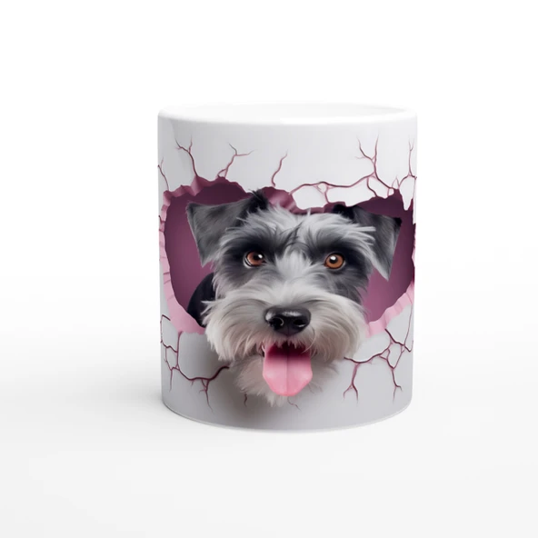 Duvarı Yarmış Sevimli Terrier Temalı Baskılı Kupa Bardak ürün görseli 1