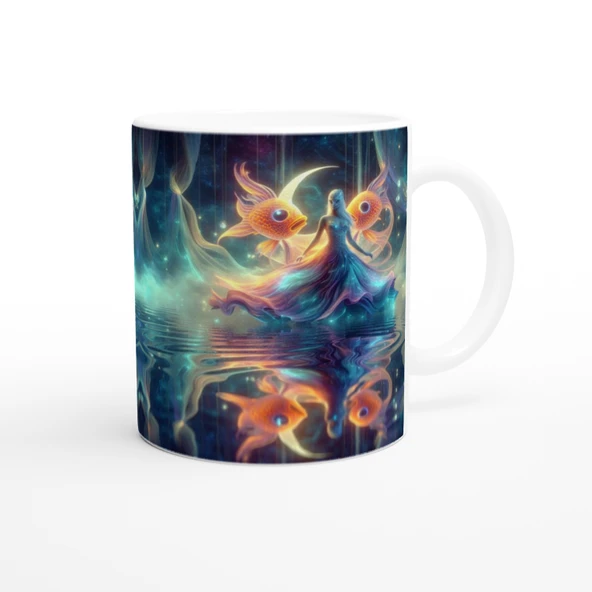 Balık Burcu Baskılı Kahve Kupası - Zodyak Maskeli Balo Vs4 - Resim 3