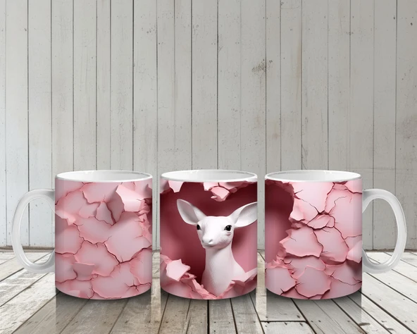 Çocuklara Sütü Sevdiren Aşkı Fısıldayan Geyik Kupa Bardak - 6