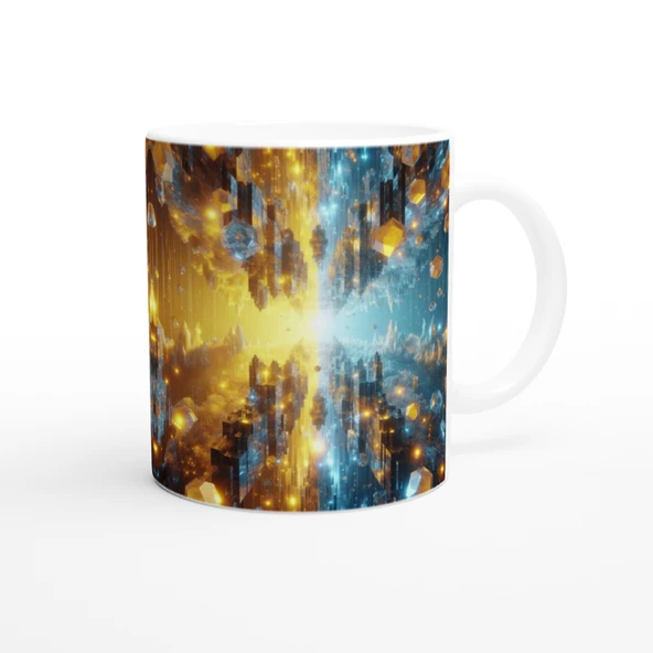 İkizler Burcu Baskılı Kahve Kupası - Büyülü Kristal Mağarası Temalı Vs1 - Resim 3