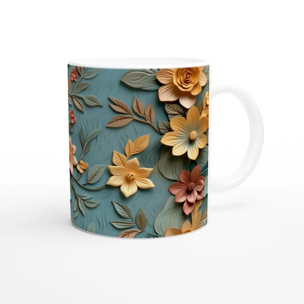 Altın Sarısı Bahar Dokunuşlu Kupa Bardak - Resim 3