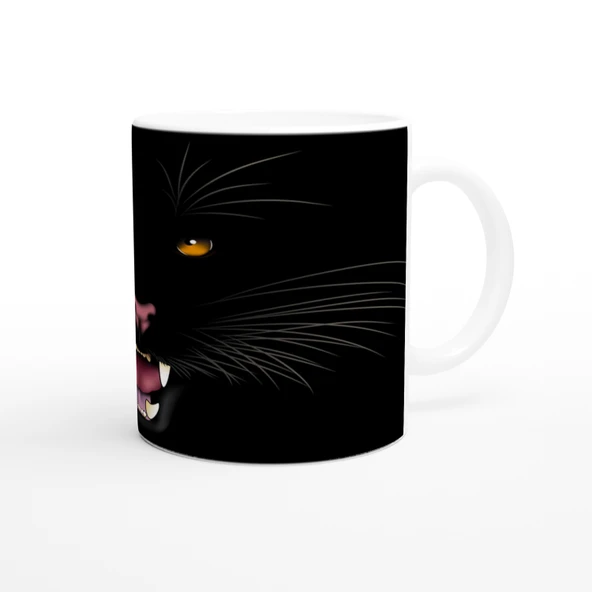 Geceye Saklanmış Panter Temalı Baskılı Kupa Bardak - Resim 3