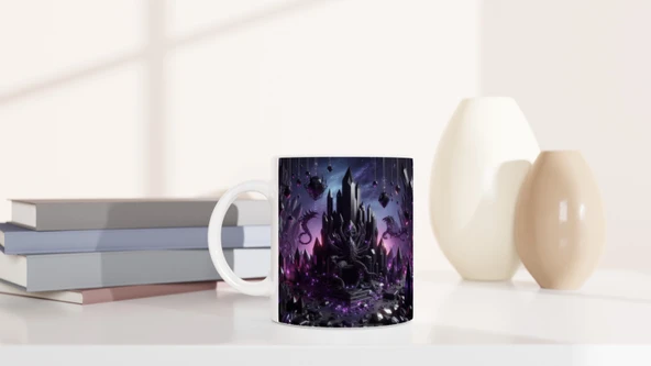 Akrep Burcu Baskılı Kahve Kupası - Büyülü Kristal Mağarası Temalı Vs1 - 6