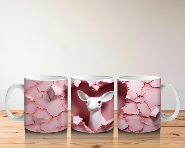 Çocuklara Sütü Sevdiren Aşkı Fısıldayan Geyik Kupa Bardak - 5