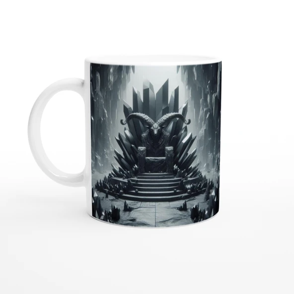 Oğlak Burcu Baskılı Kahve Kupası - Büyülü Kristal Mağarası Temalı Vs1 ürün görseli 1