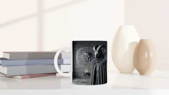 Oğlak Burcu Baskılı Kahve Kupası - Zodyak Maskeli Balo Vs4 - Resim 6