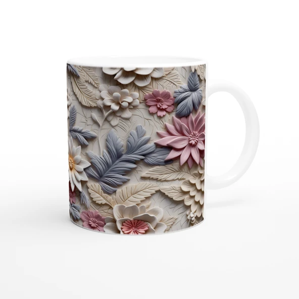 Pudra Baharı Çiçekli Kupa Bardak - Resim 3